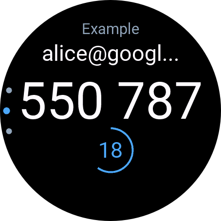 Garmin watch showing a full-screen OTP code